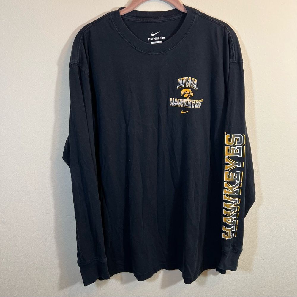 Nike Black Iowa Hawkeyes Long Sleeve Flame Shirt Large